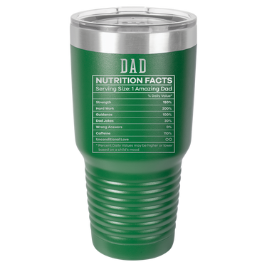 Dad Nutrition Facts 30oz Ringneck Tumbler